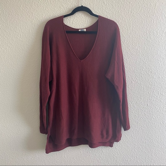 Burgundy Tunic Sweater - Picture 1 of 5